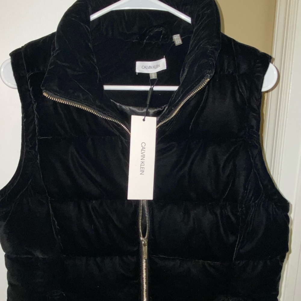NEVER WORN Calvin Klein Black Velvet Vest